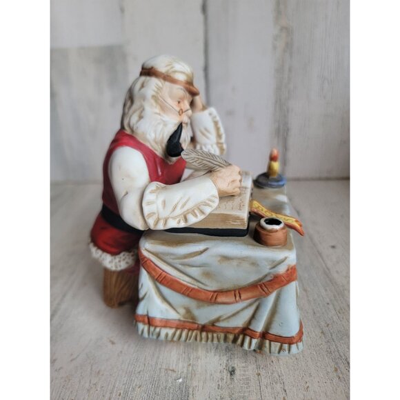 Santa music box girls boys list ceramic xmas figure decor book decor - Picture 4 of 9